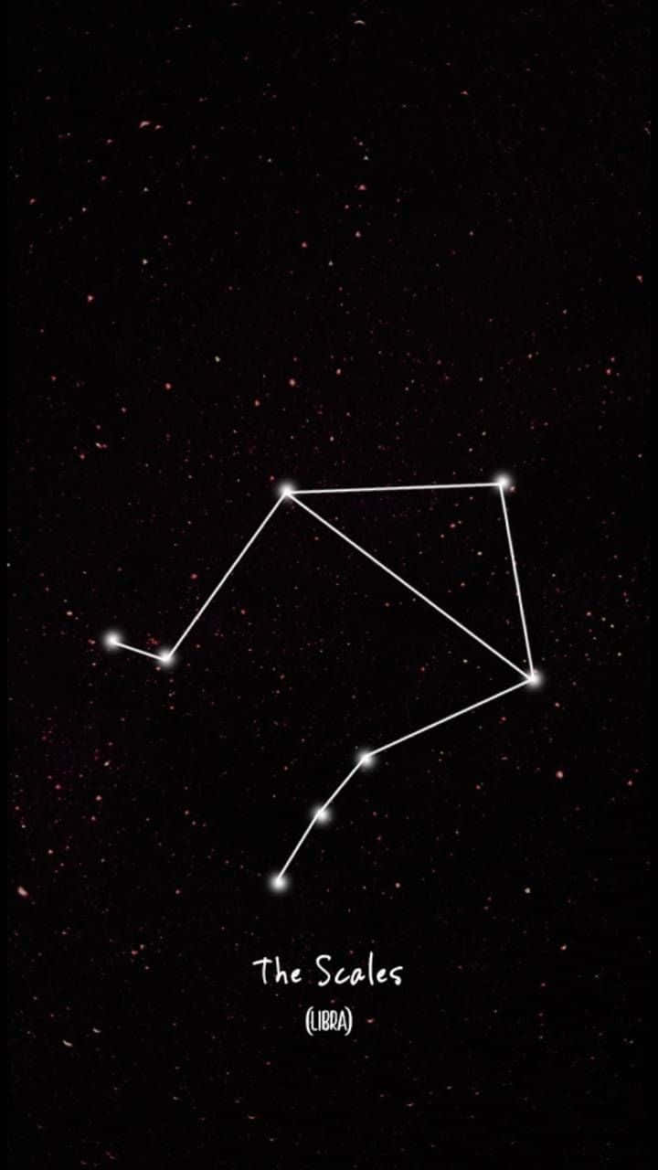 Cute Libra Zodiac Constellation Graphic Art Background