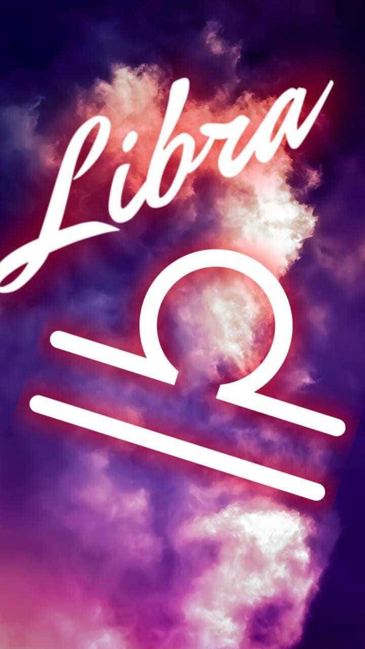 Cute Libra Zodiac Symbol Purple Aesthetic