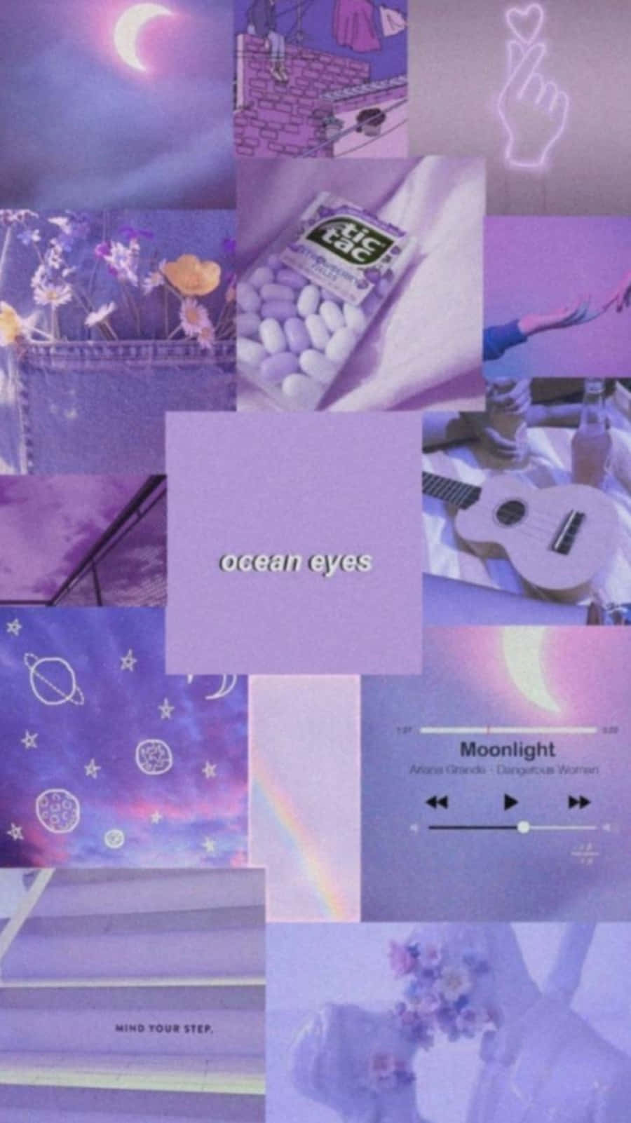 Cute Light Purple Collage Mobile Background