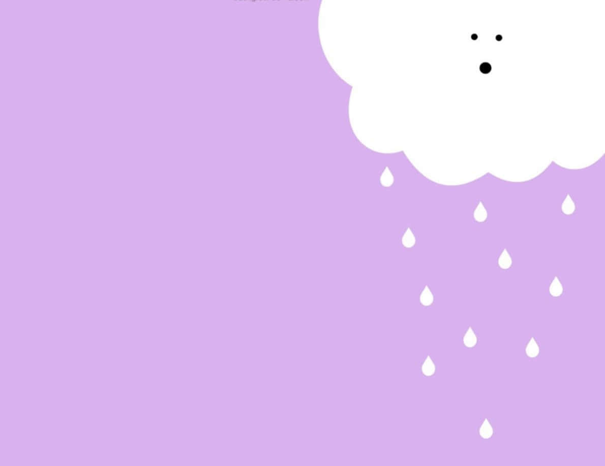 Cute Light Purple Raining Cloud Background