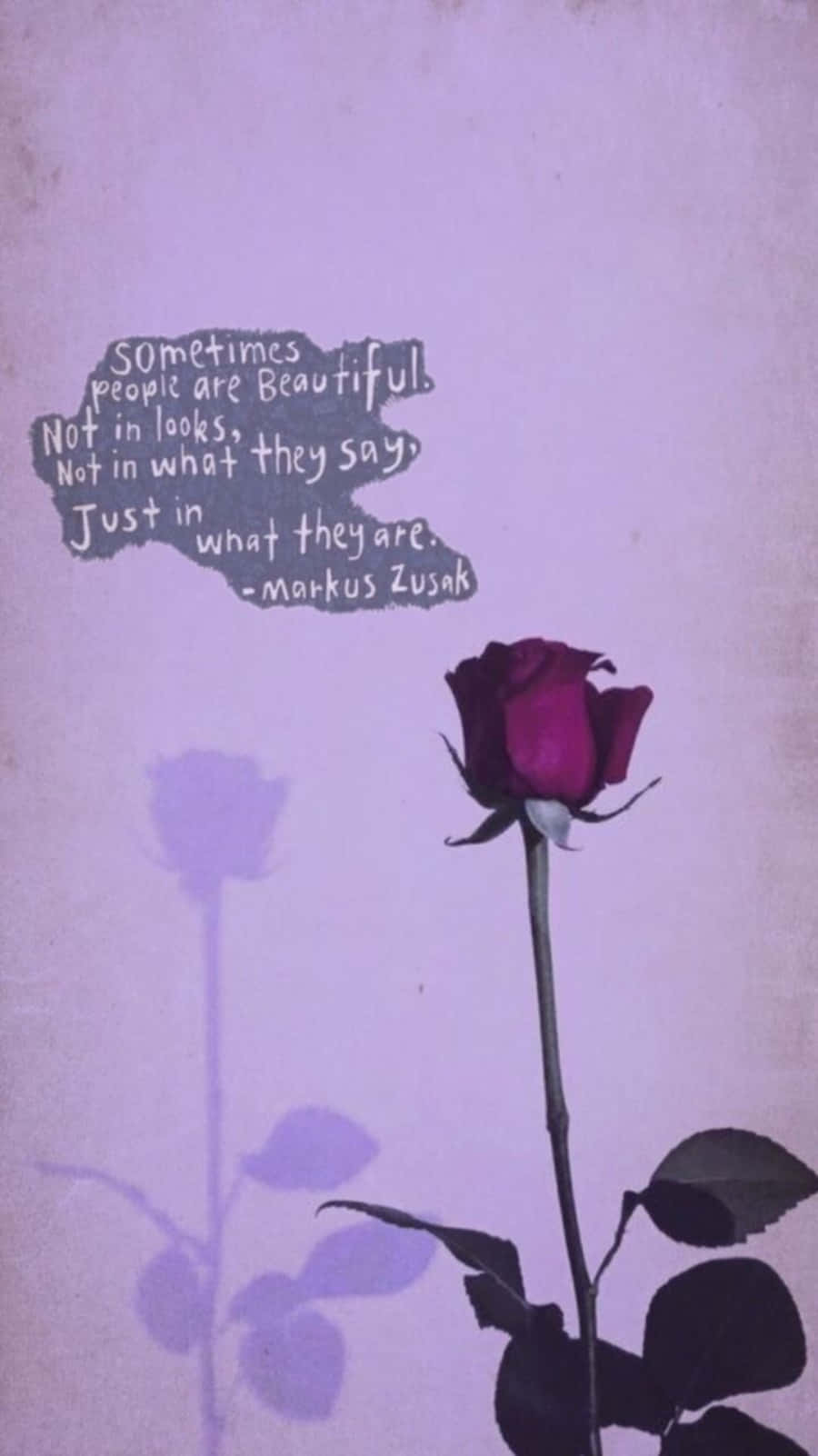 Cute Light Purple Rose Quote Background