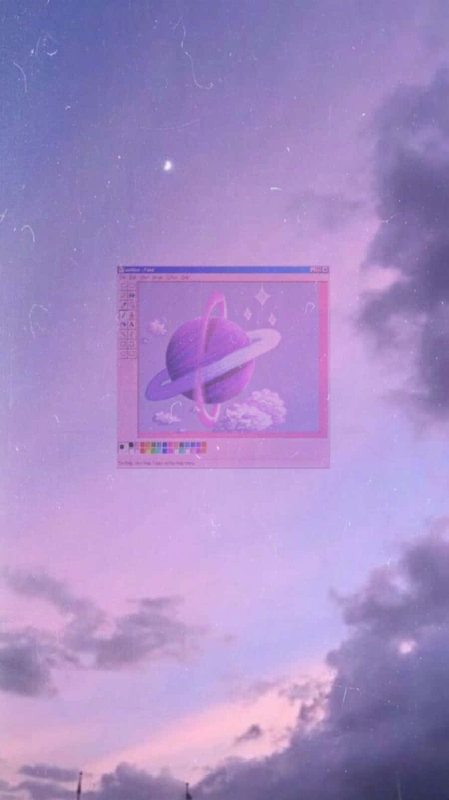 Cute Light Purple Saturn Paint Background