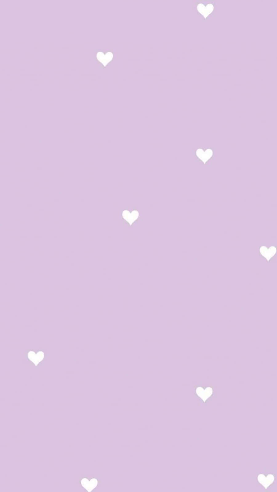 Cute Light Purple White Hearts Background