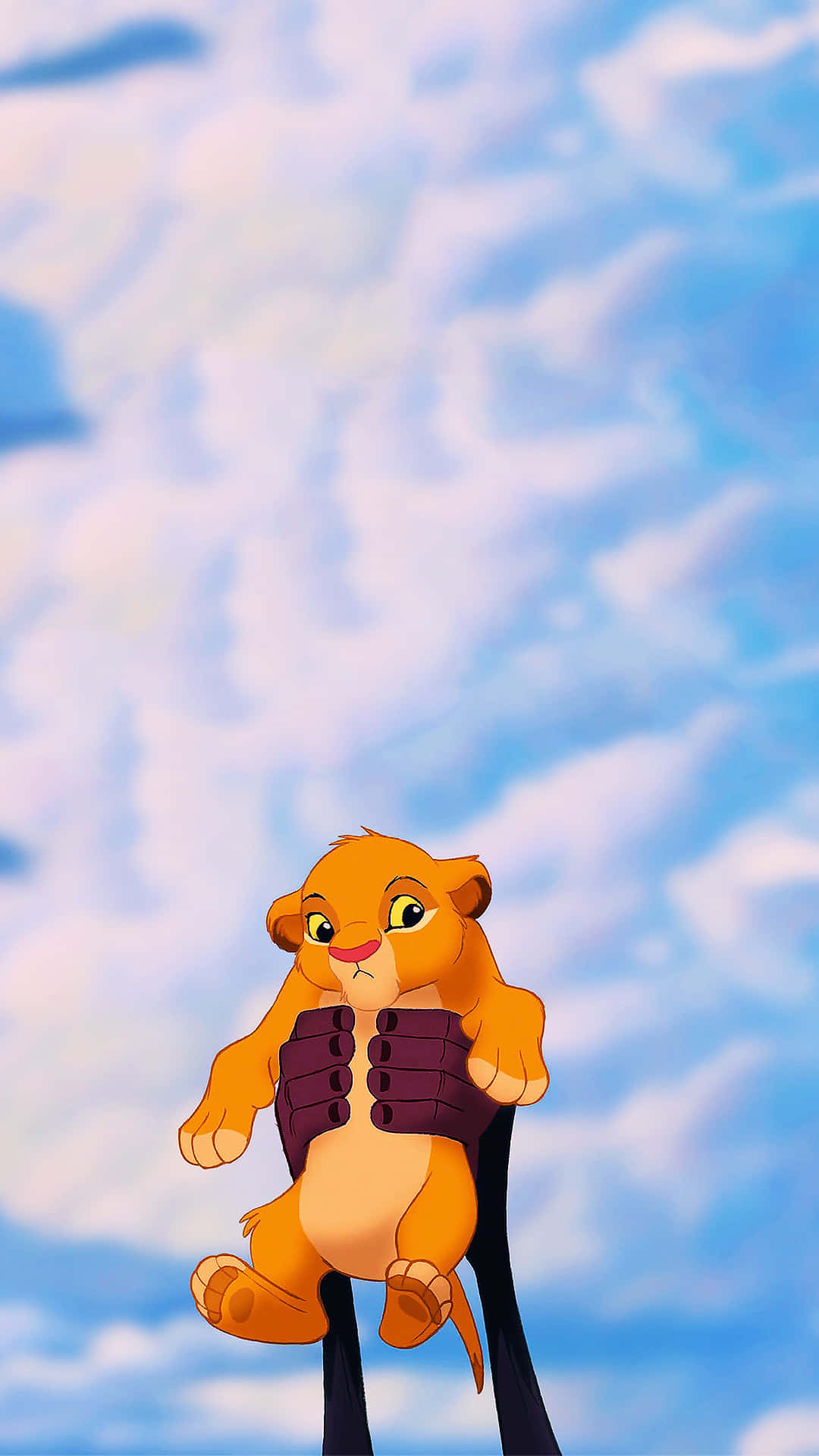 Cute Lion King Iconic Scene Poster Background