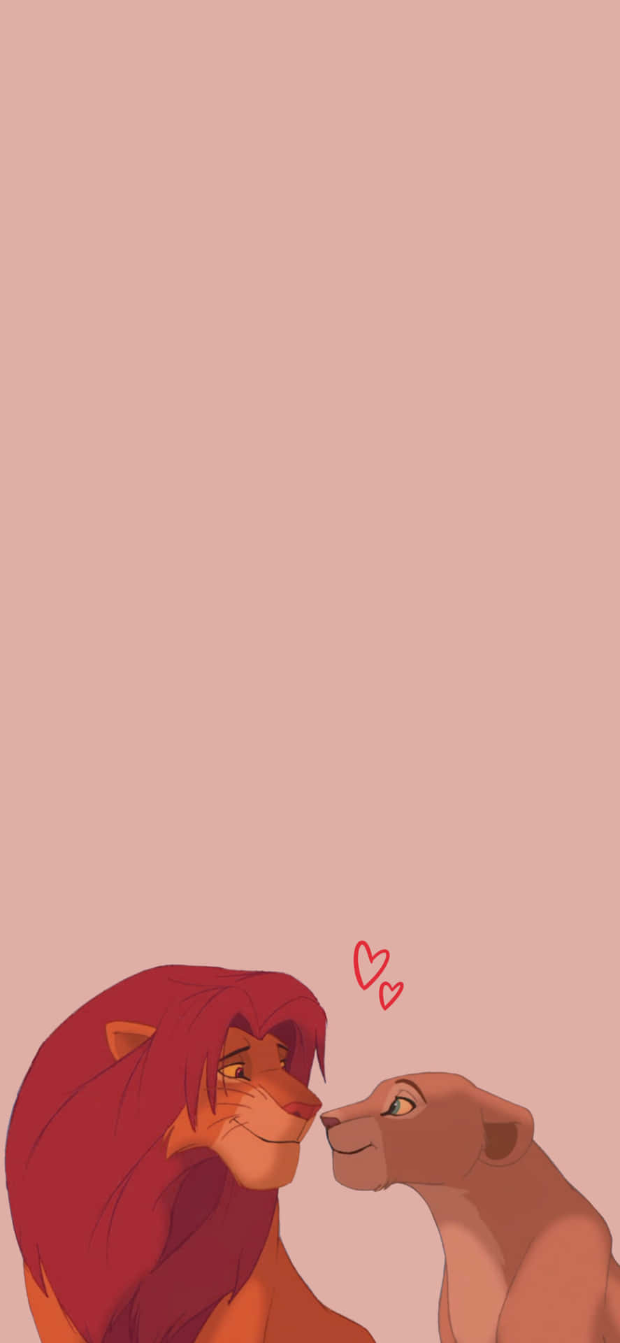 Cute Lion King Lovers Simba And Nala Background