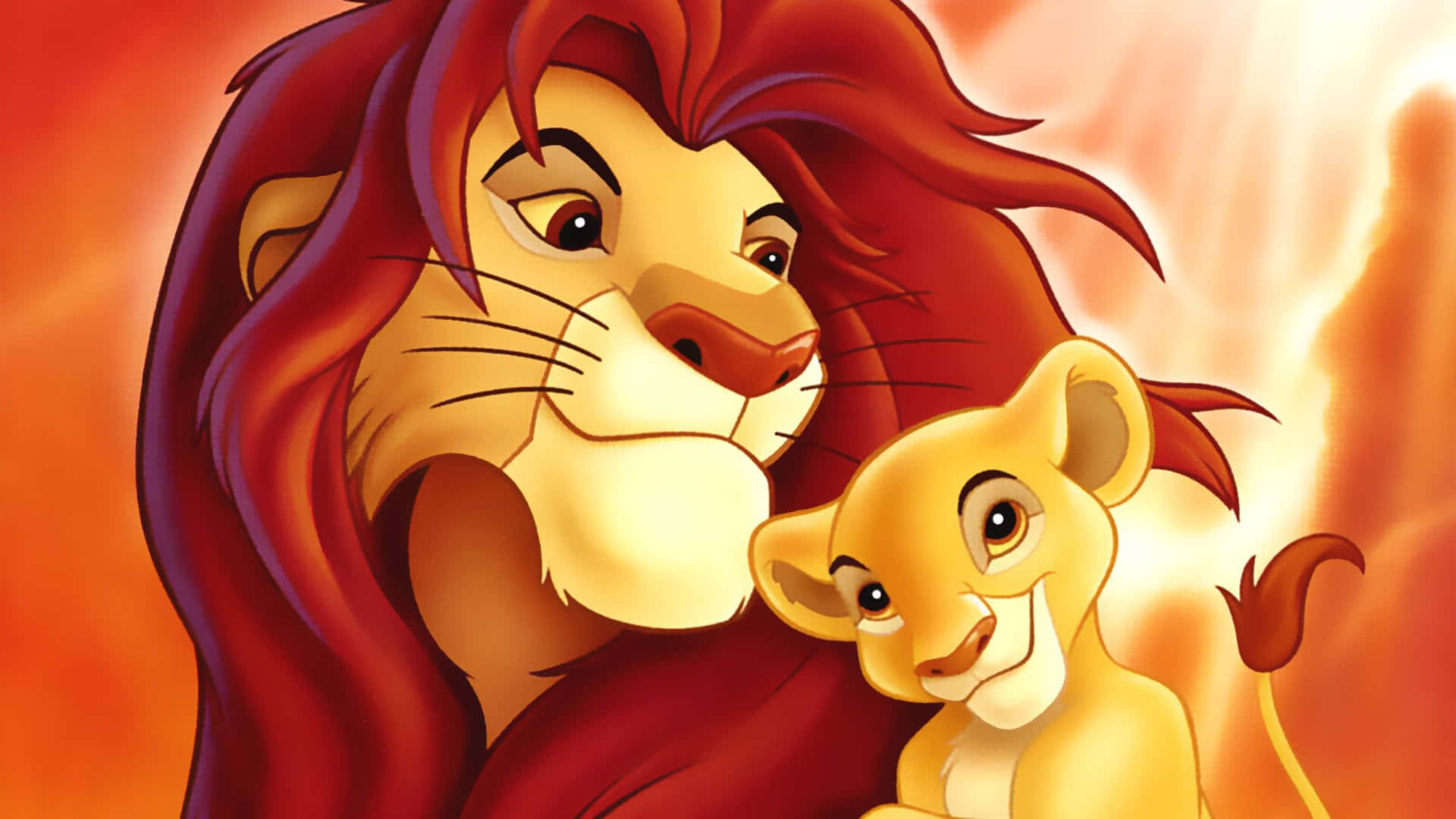 Cute Lion King Simba With Father Mufasa
