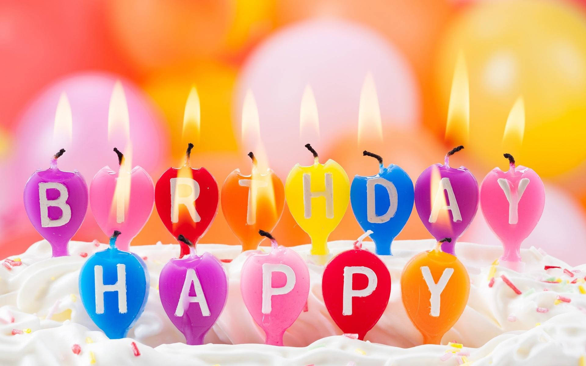 Cute Little Birthday Cake Candles Background