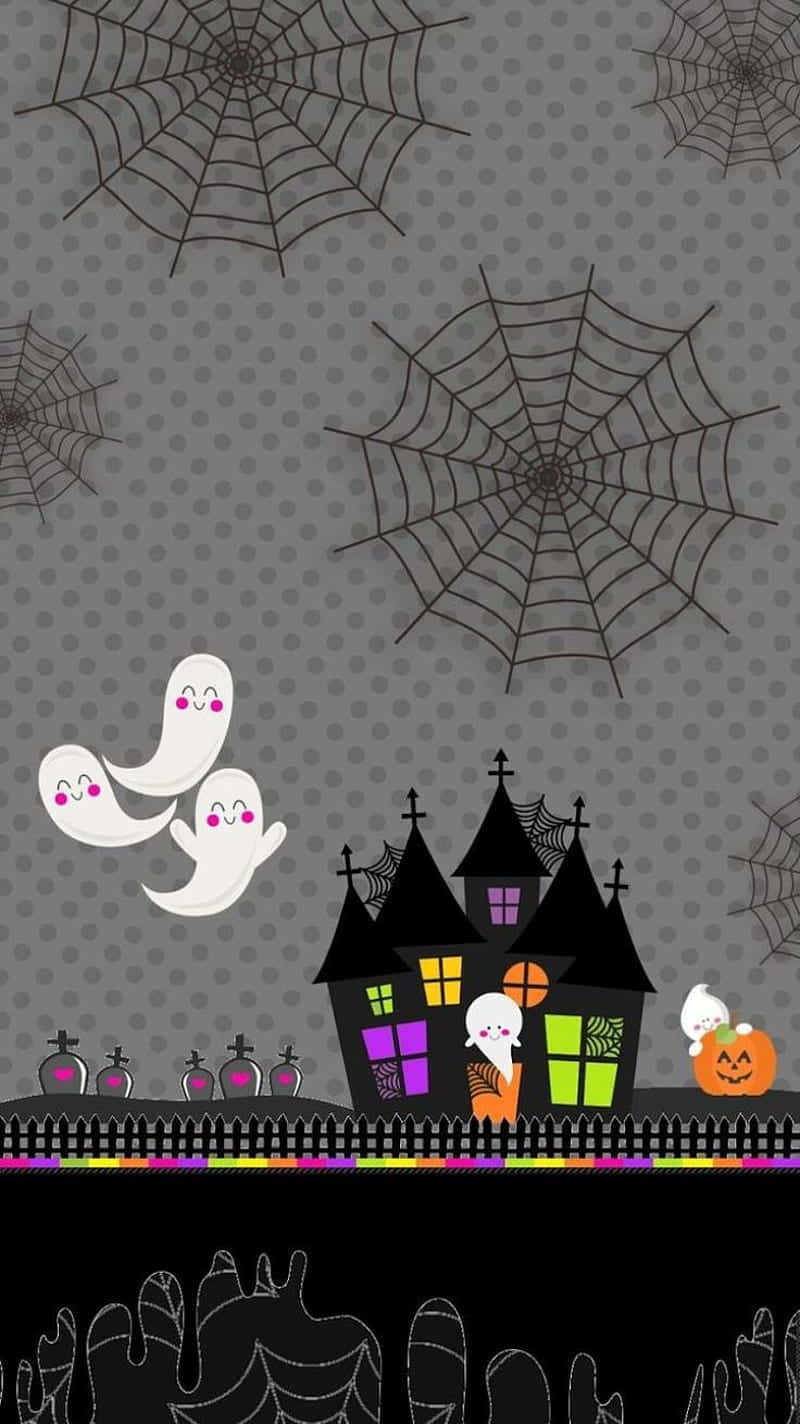 Cute Little Ghost Looking For Treats! Background