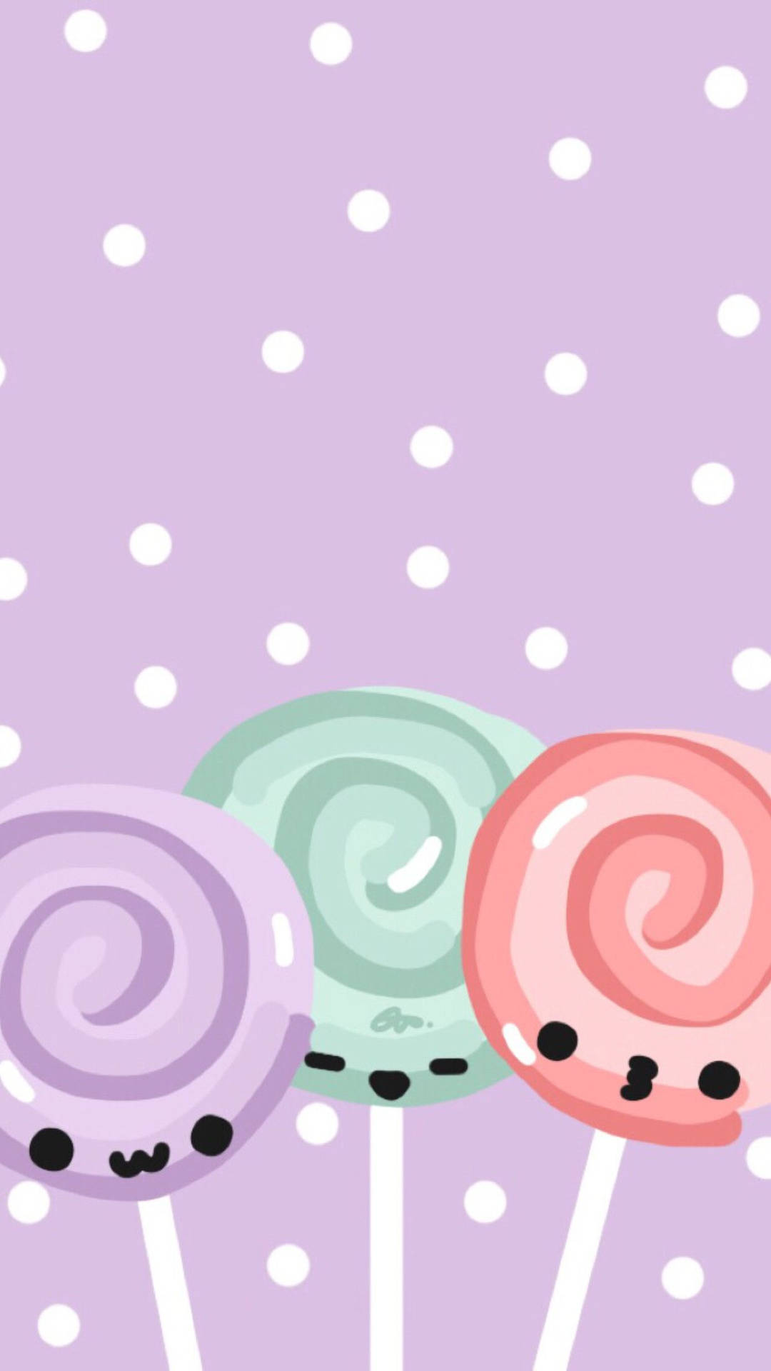 Cute Lollipop Faces Background