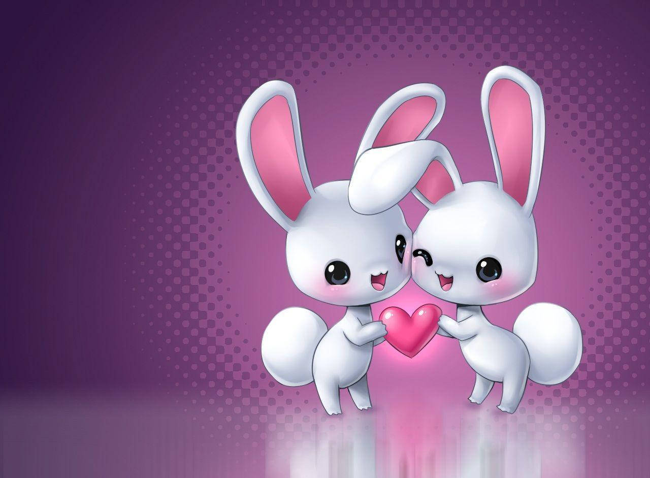 Cute Love Bunnies Background