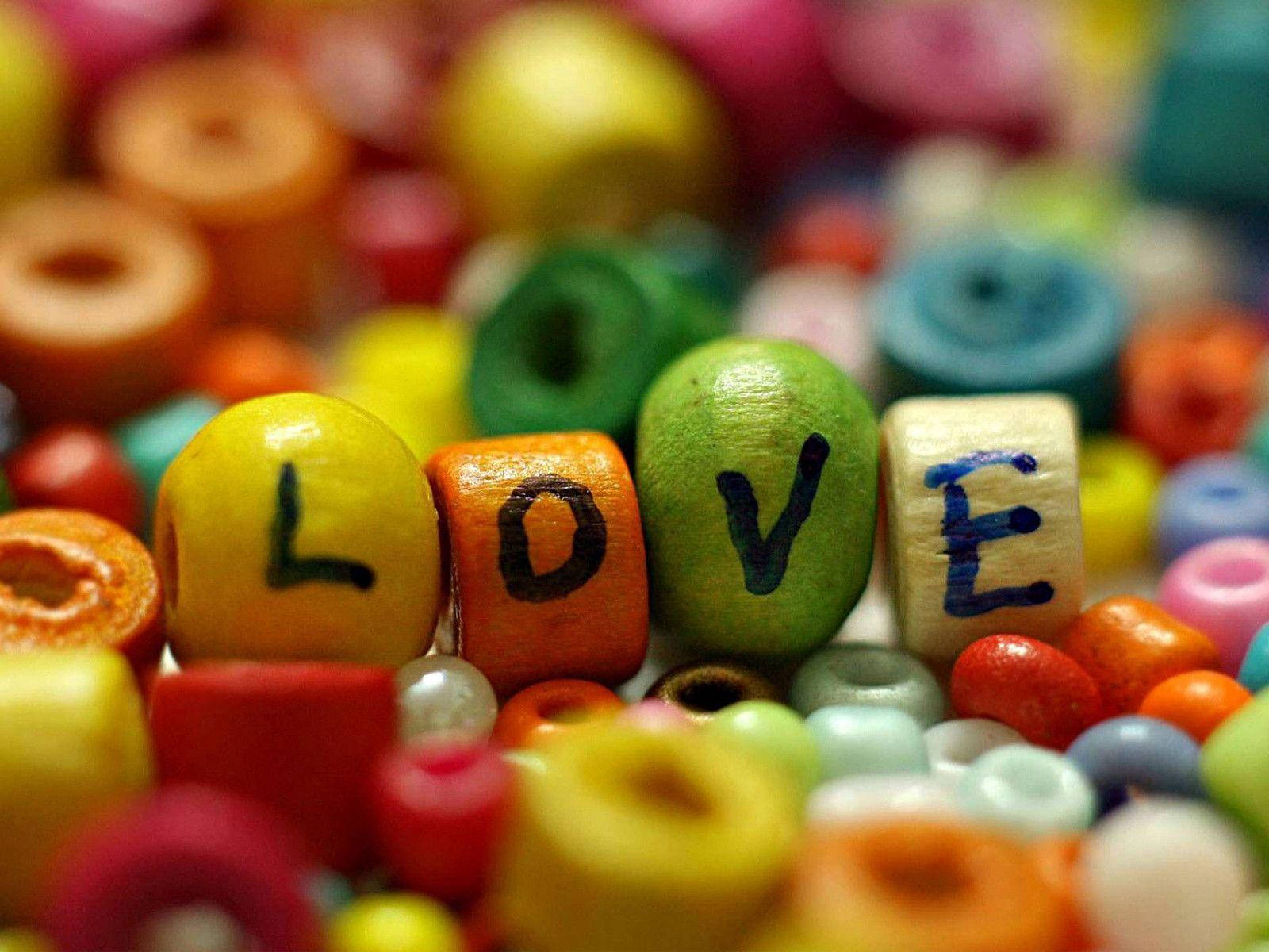 Cute Love Colorful Beads Background