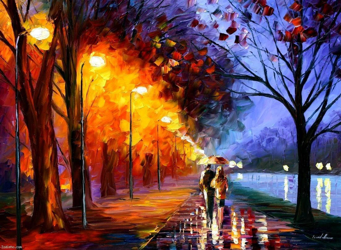 Cute Love Couple Paint Art Background