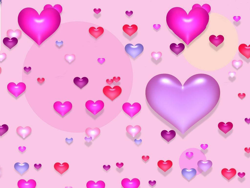 Cute Love Heart Balloons Background