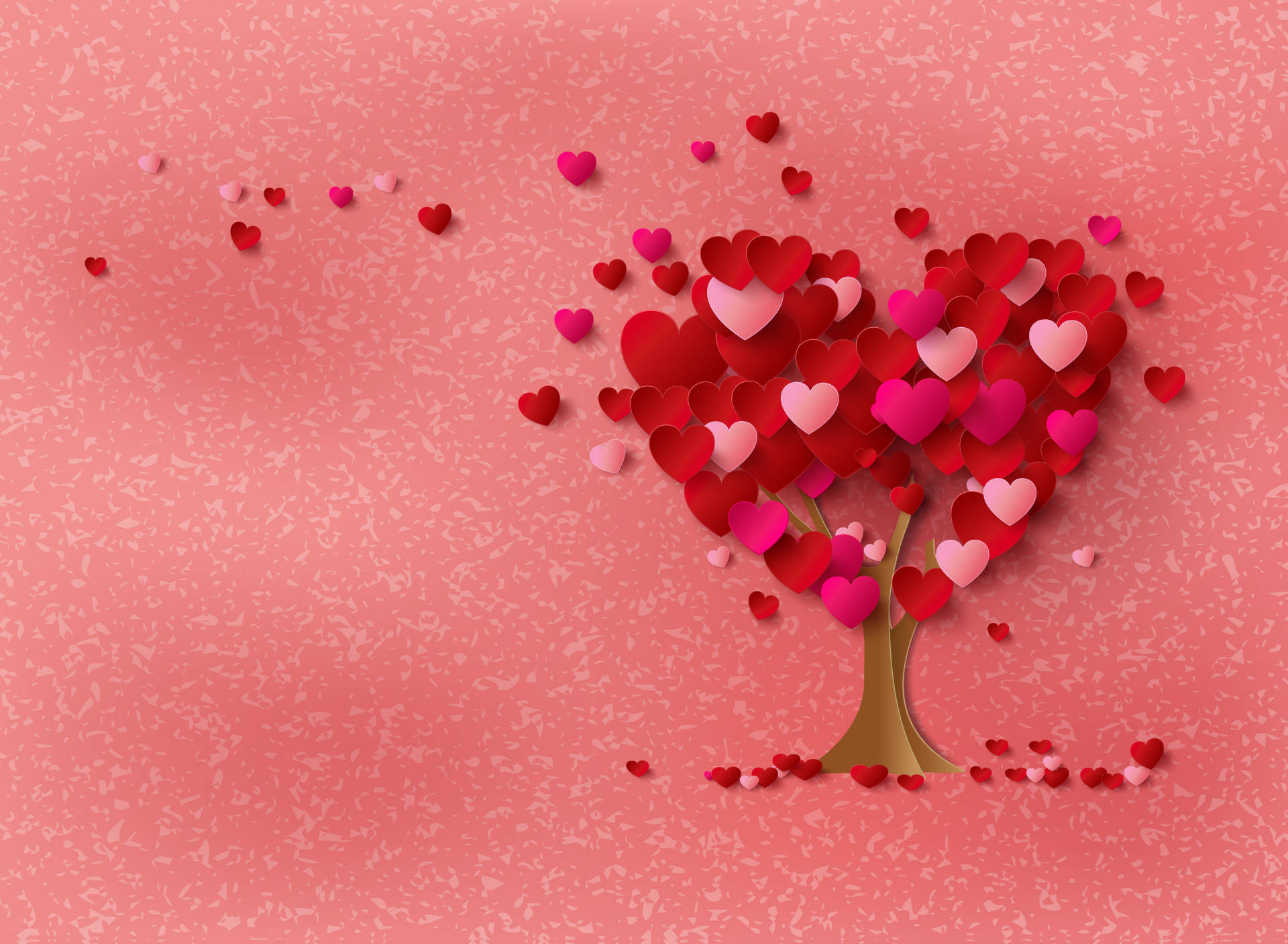 Cute Love Heart Tree Background