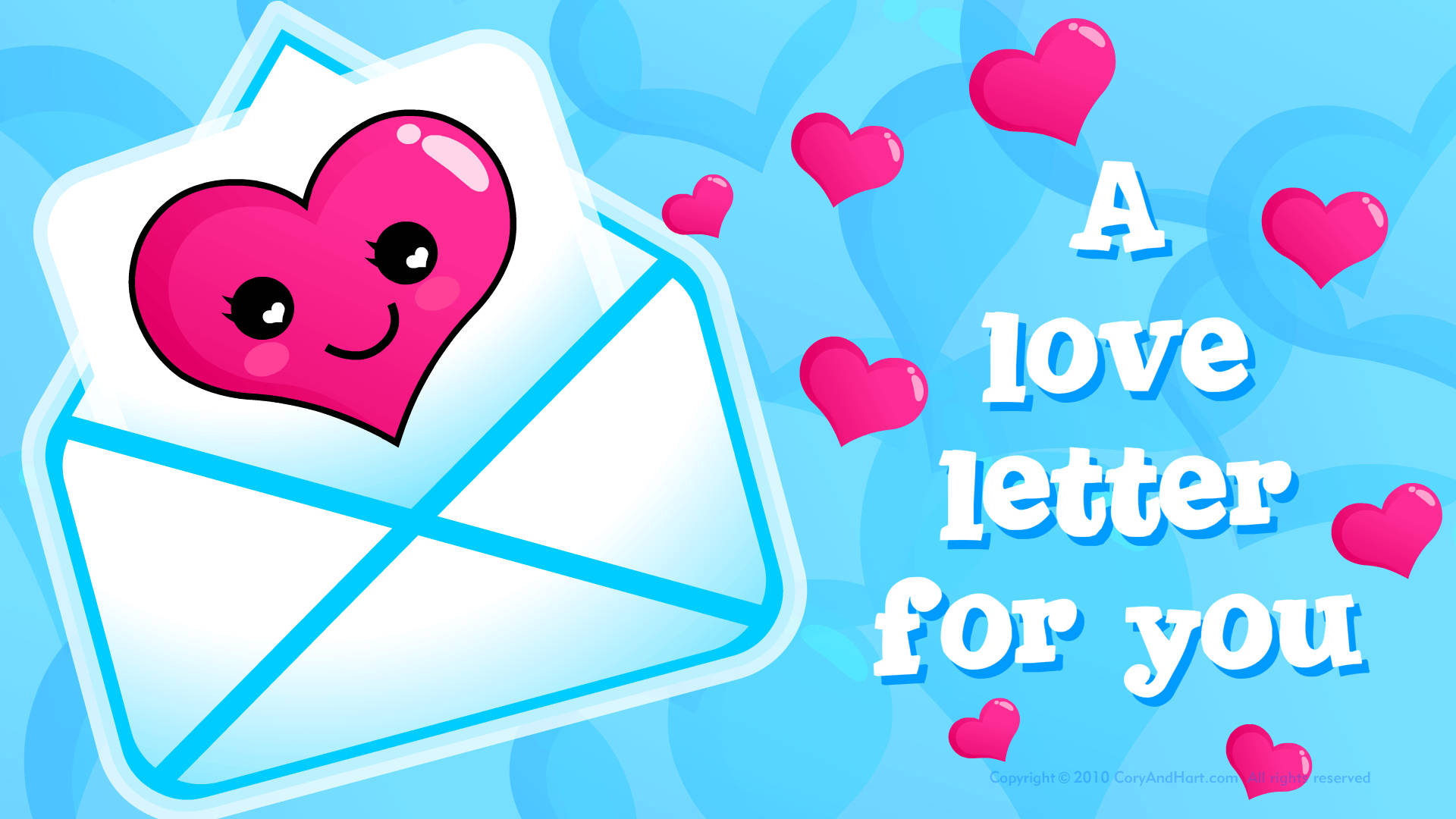 Cute Love Letter Hearts Background