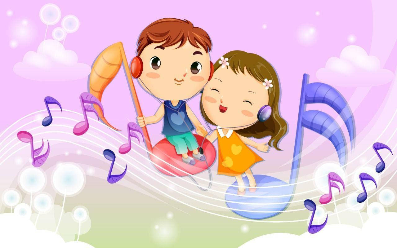 Cute Love Musical Notes Background