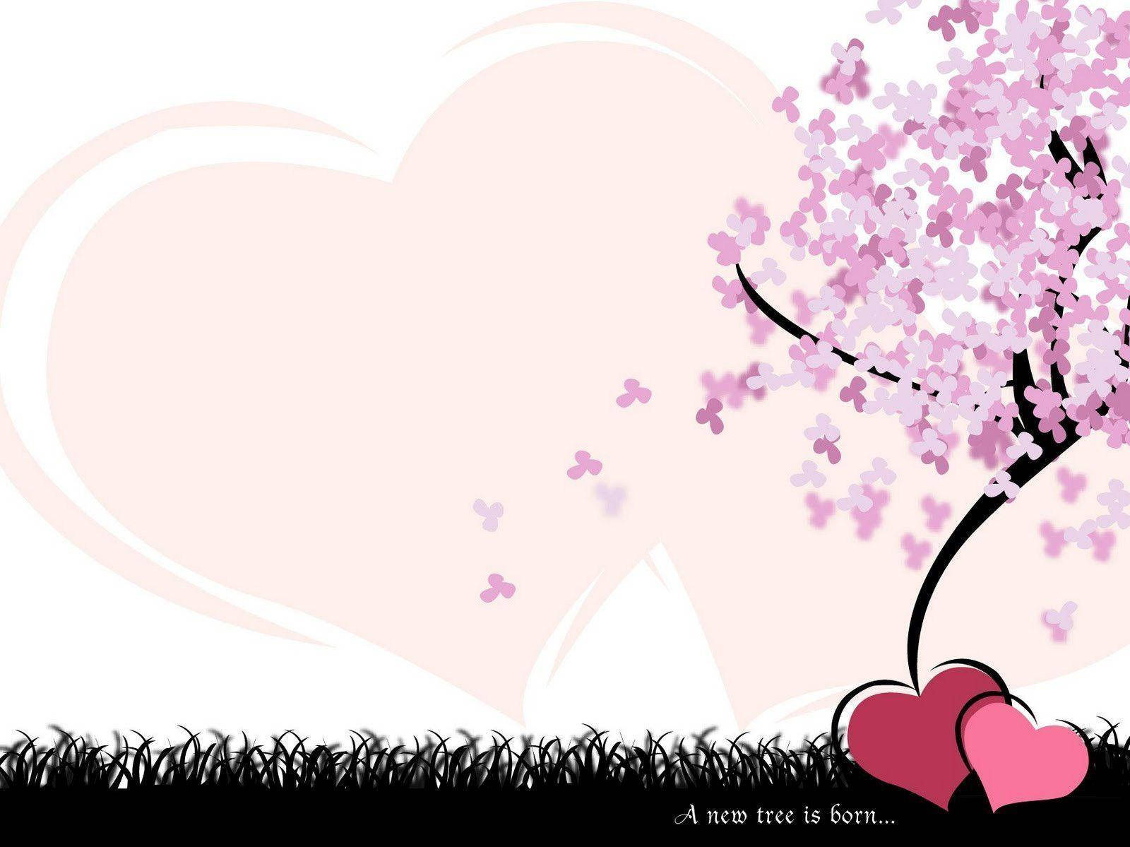 Cute Love Pink Tree Background