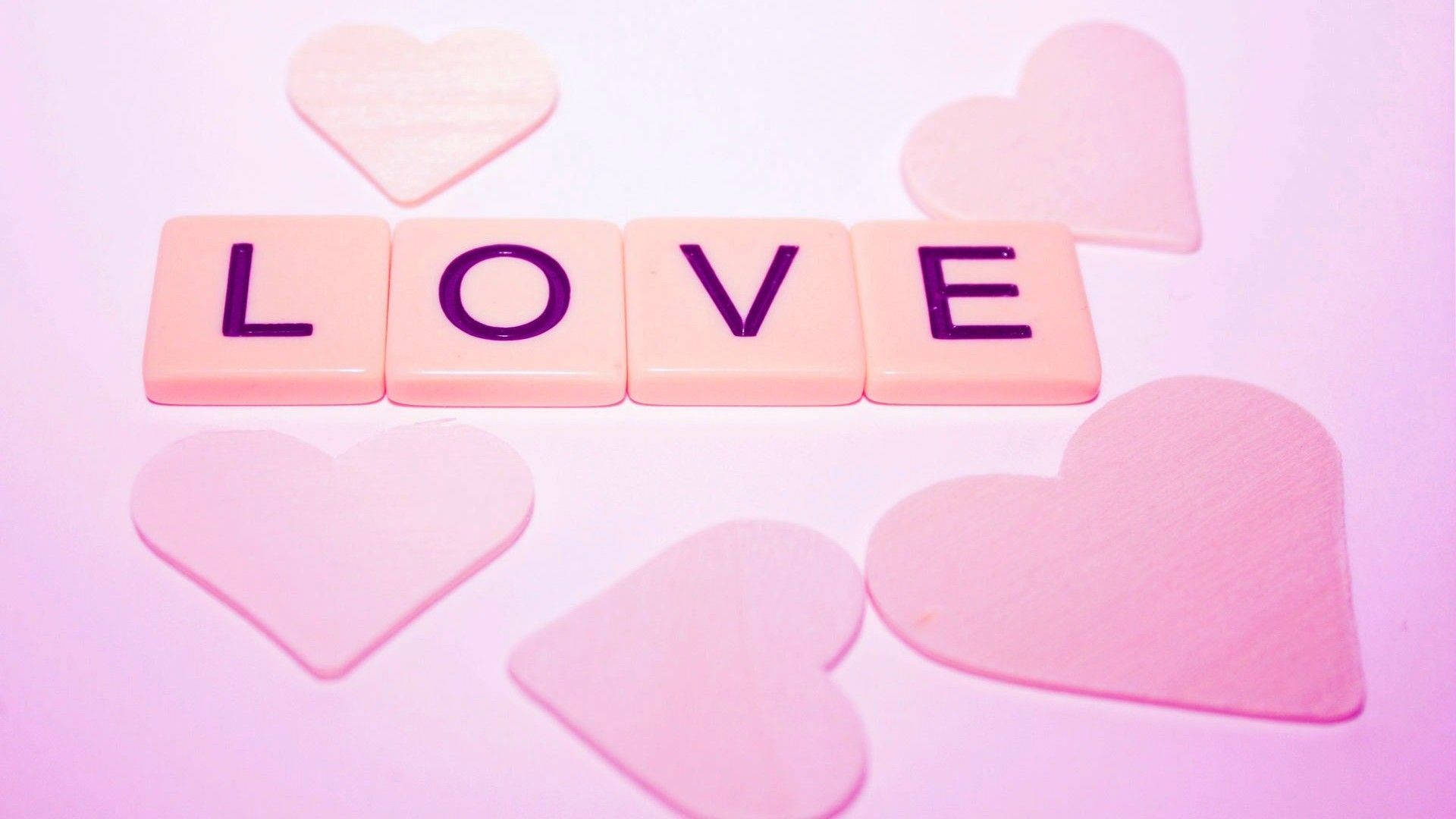Cute Love Scrabble Tiles Background
