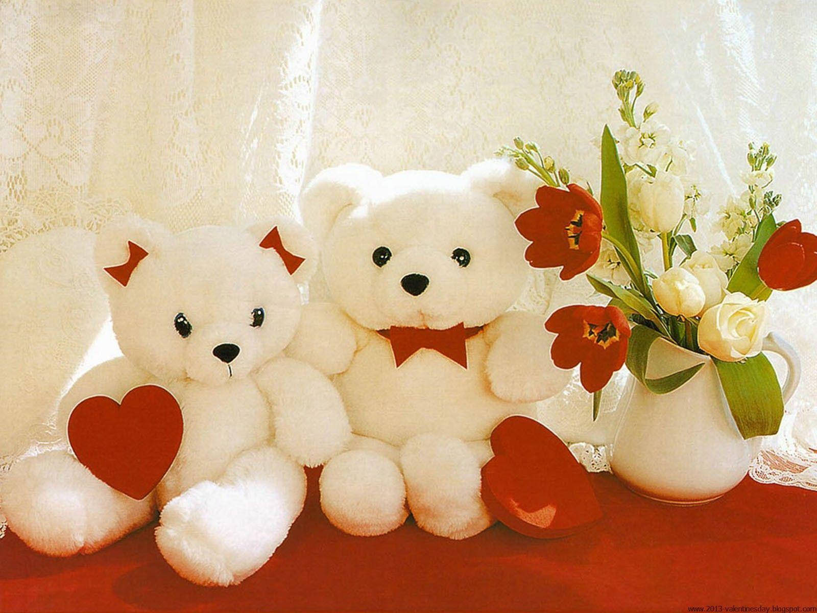Cute Love Teddy Bears Background