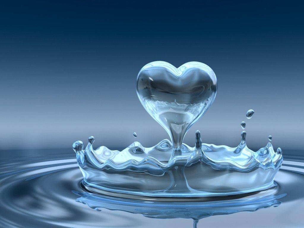 Cute Love Water Heart Background