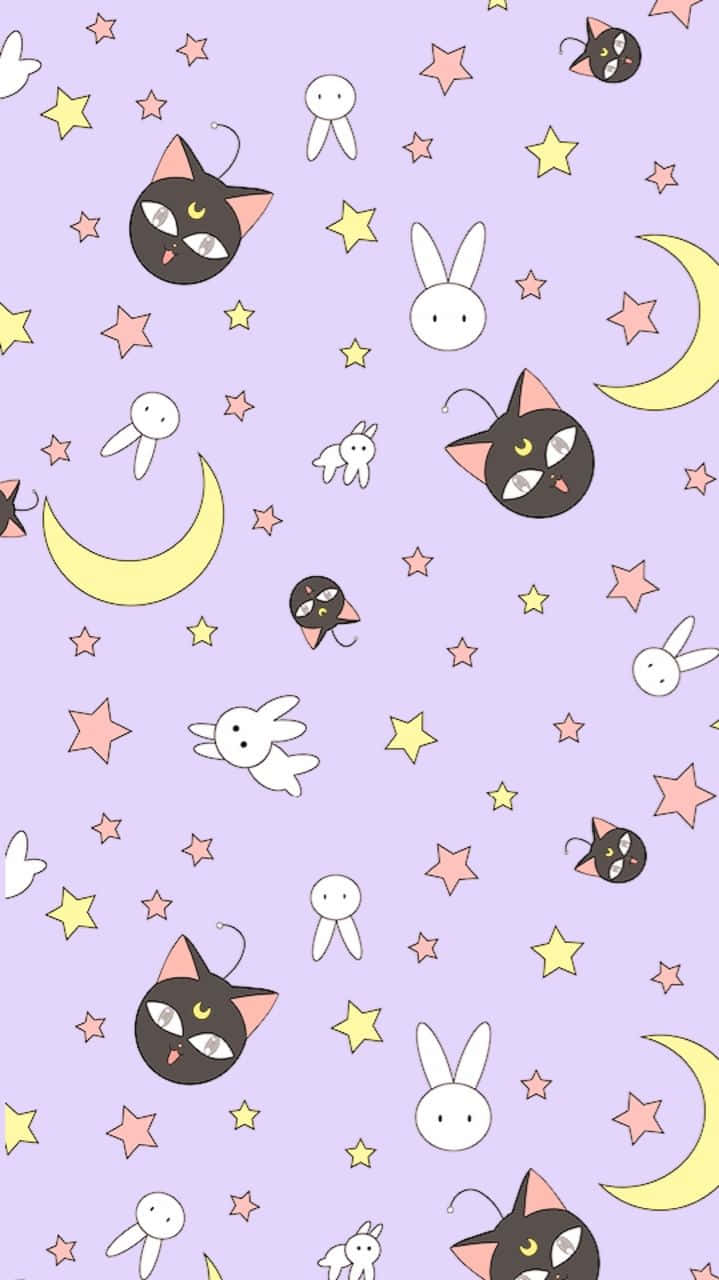 Cute Luna Sailor Moon Pattern Background
