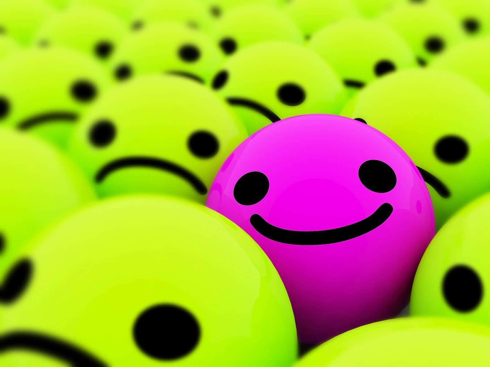 Cute Magenta Ball With Happy Smile Background