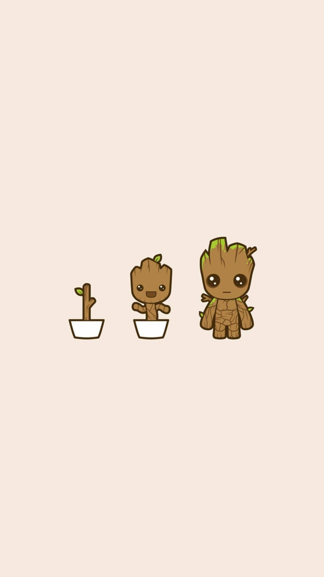 Cute Marvel Guardians Of The Galaxy Groot Growing Background