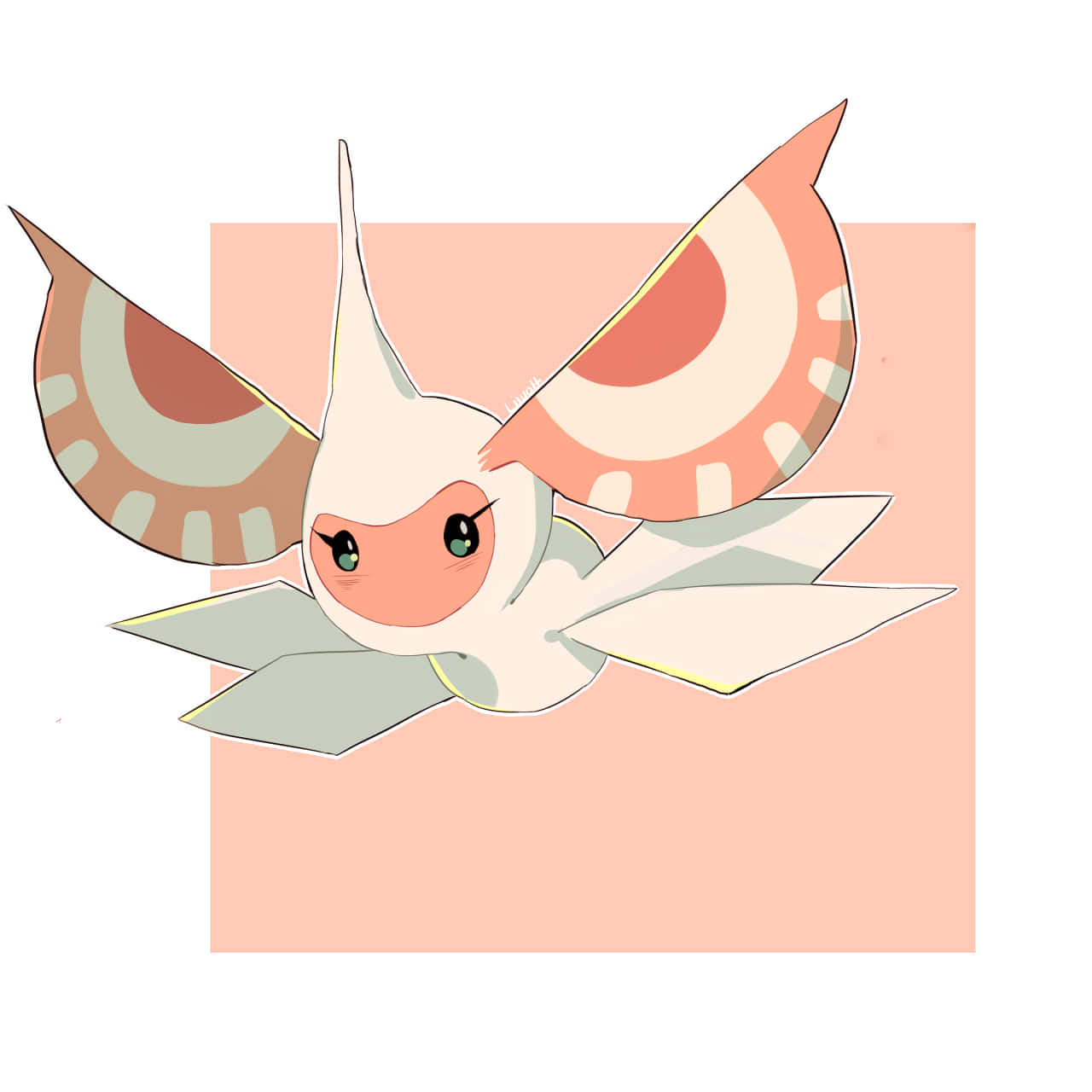 Cute Masquerain Pink Square Background