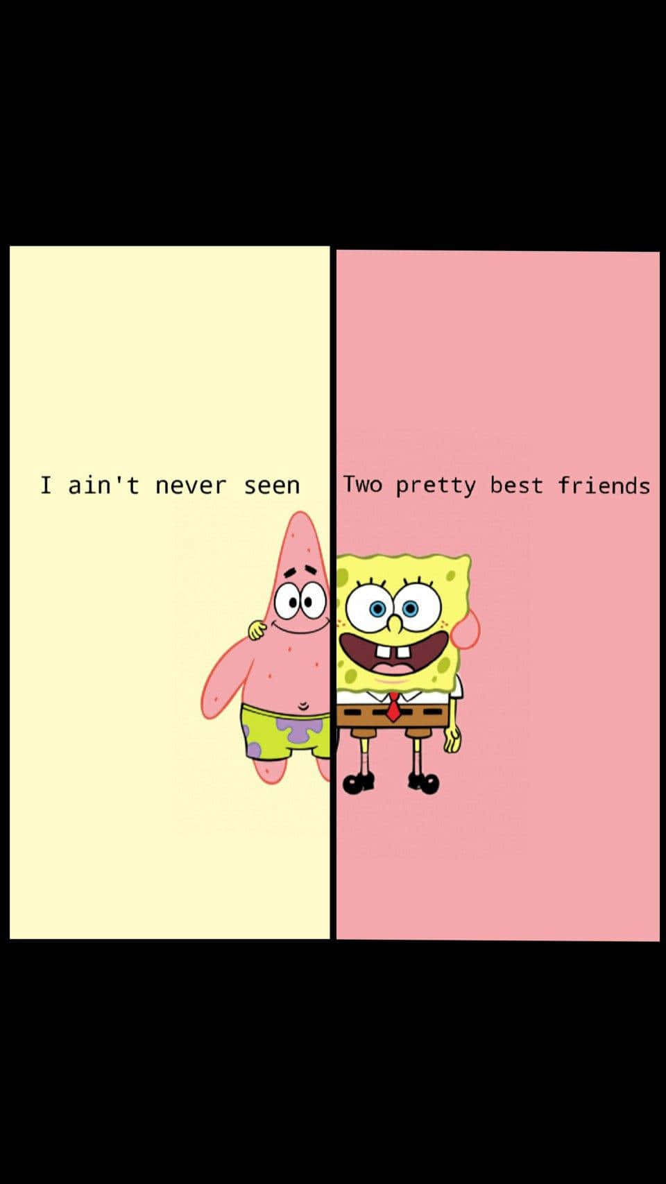 Cute Matching Best Friend Spongebob And Patrick Background