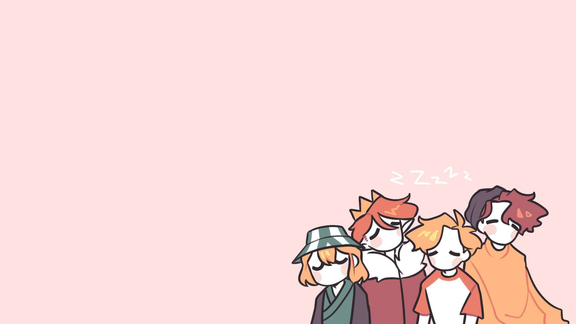 Cute Mcyt Sleeping Characters Background
