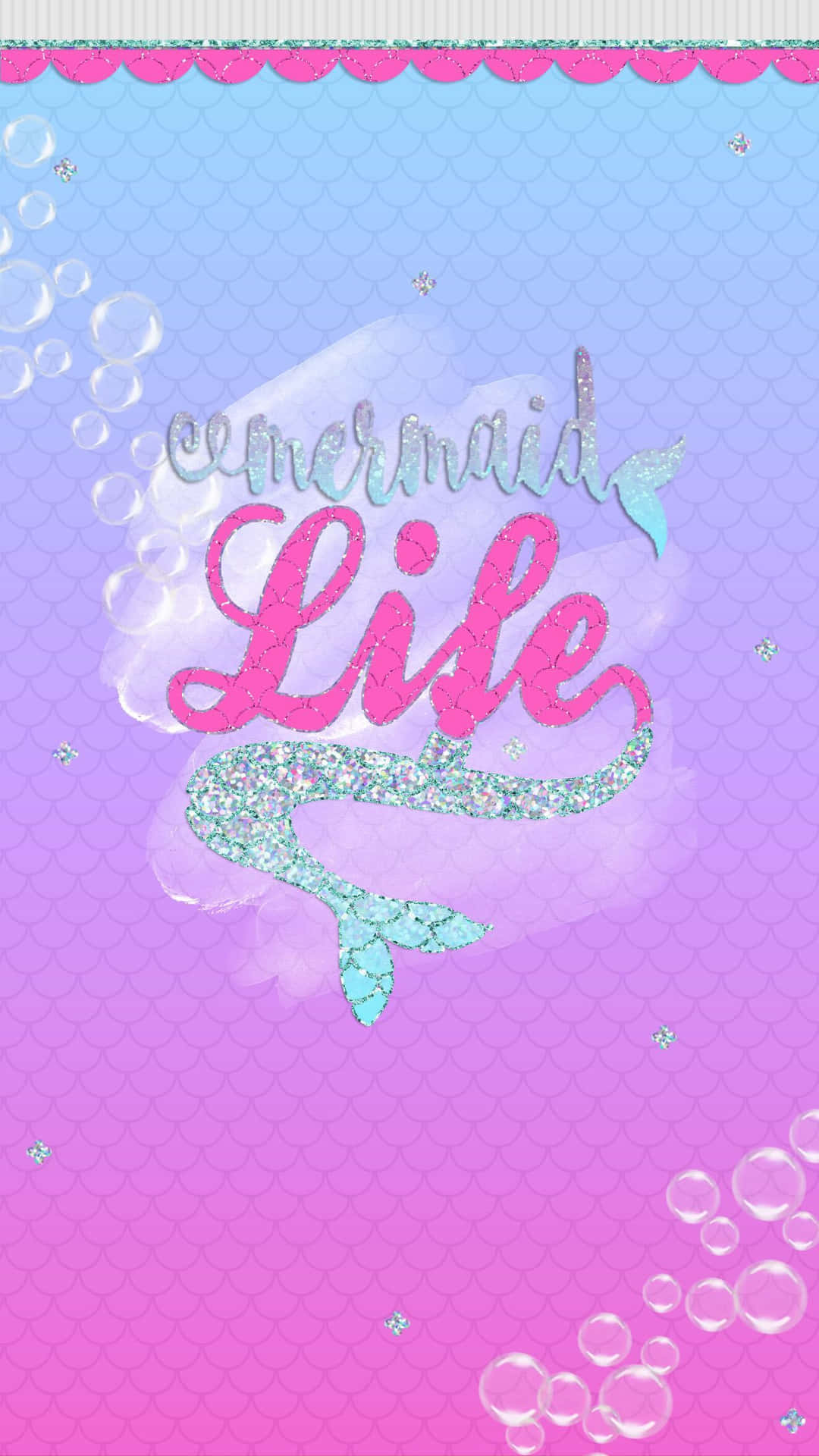 Cute Mermaid Life Pink Color Background