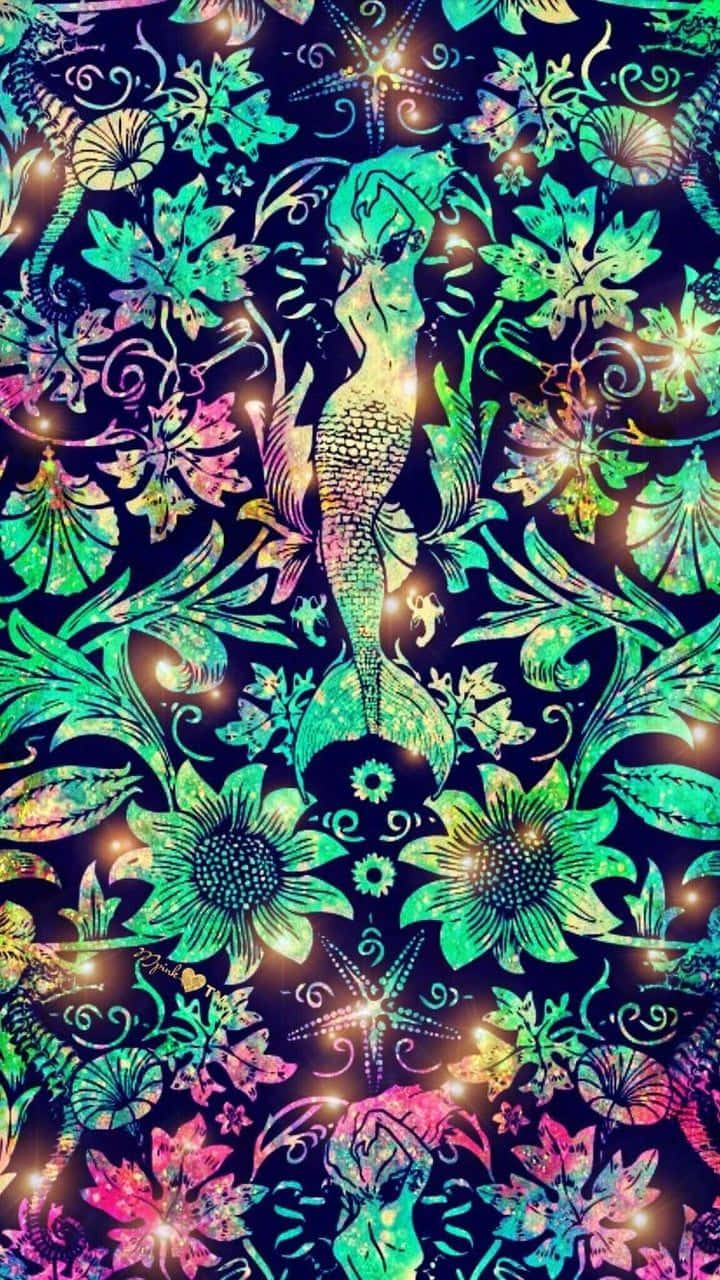 Cute Mermaid Unique Pattern Color Background