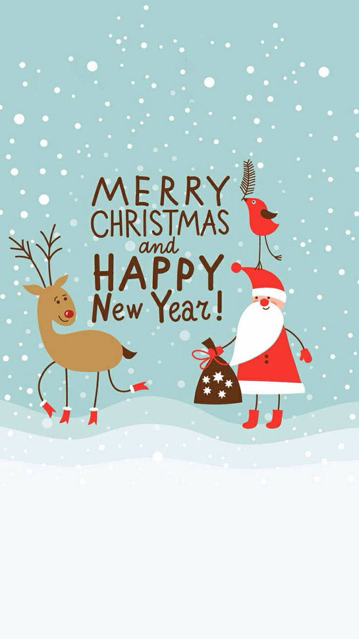 Cute Merry Christmas And New Year Background