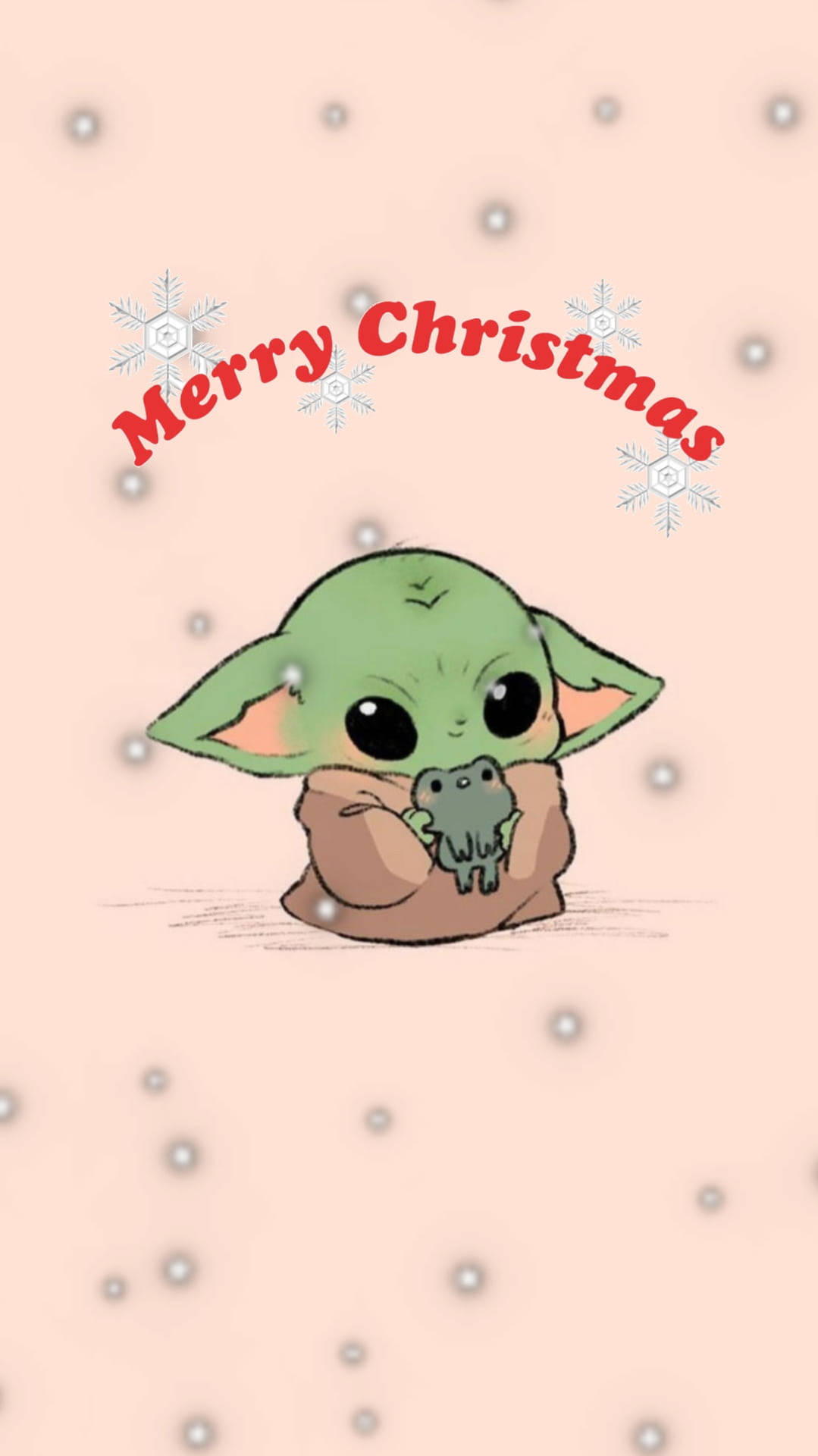 Cute Merry Christmas Baby Yoda Background