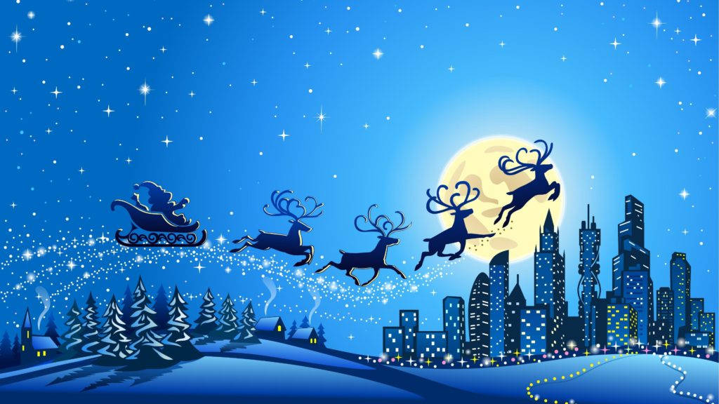 Cute Merry Christmas Reindeer Background