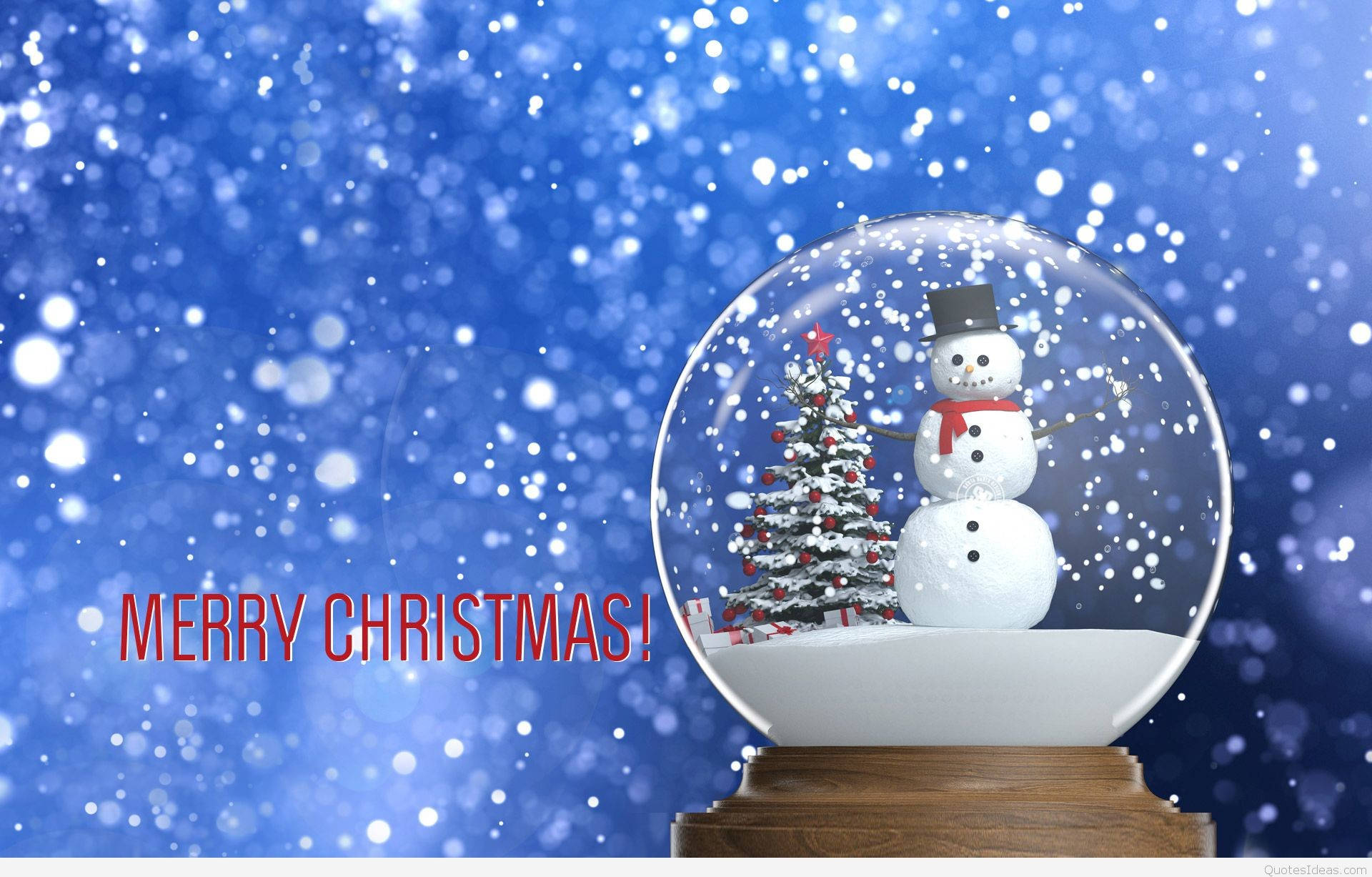 Cute Merry Christmas Snow Globe Background