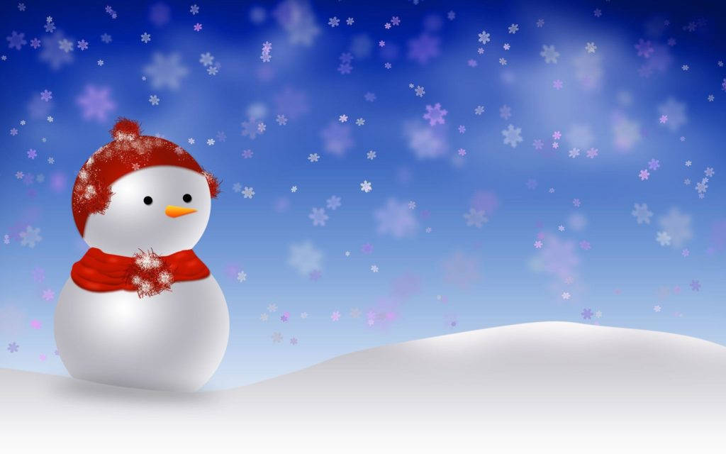 Cute Merry Christmas Snowman Background