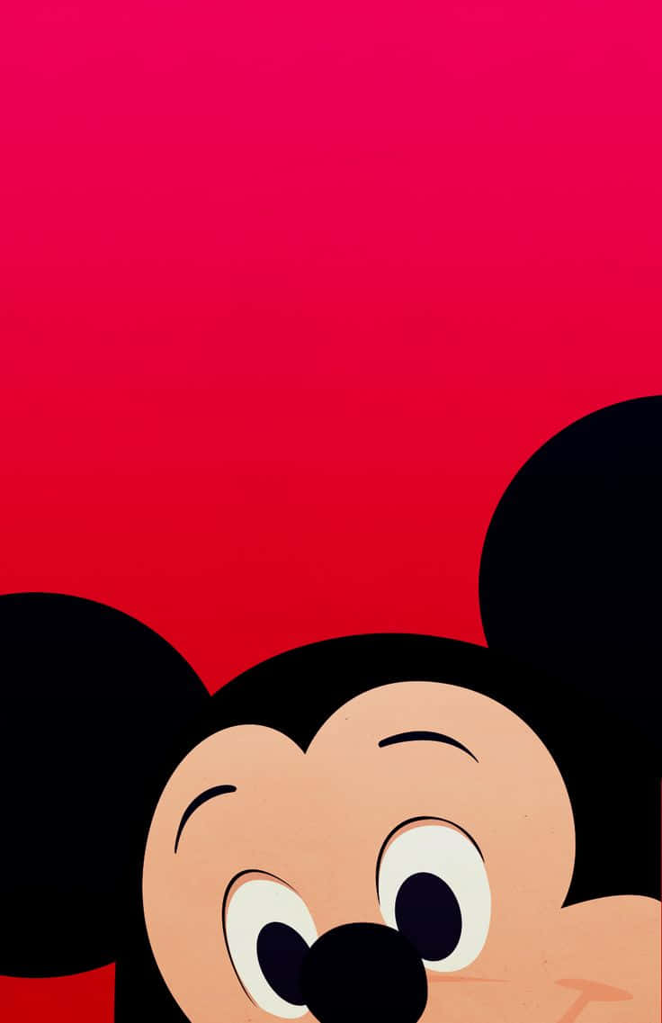 Cute Mickey Mouse Dark Pink Background