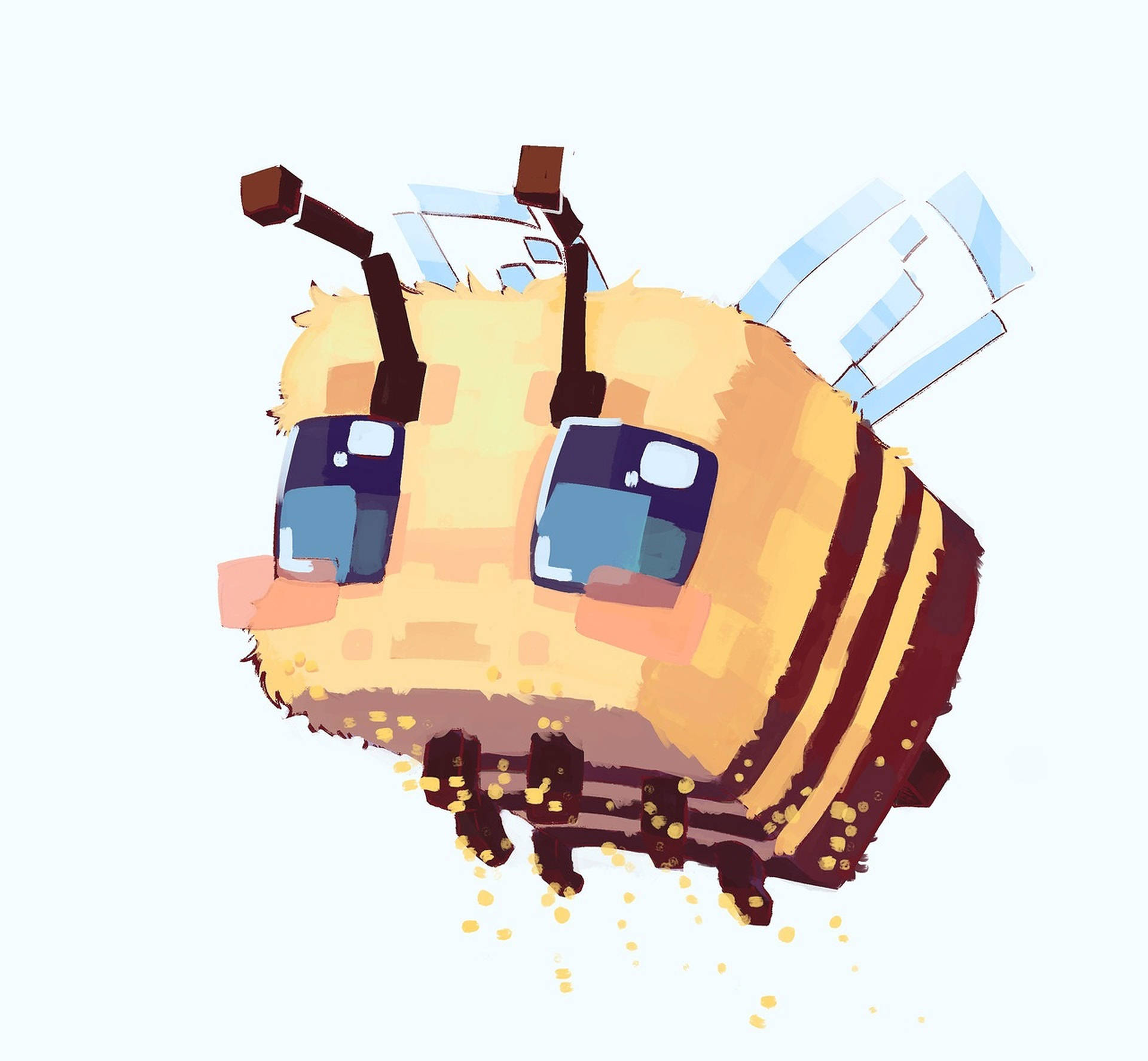 Cute Minecraft Bee Background