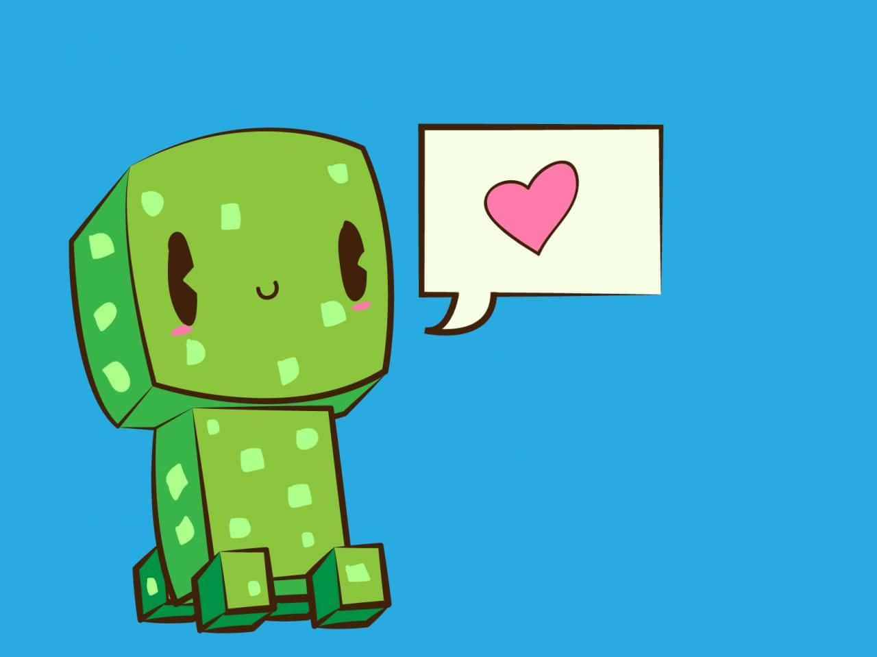 Cute Minecraft Creeper Sitting Background