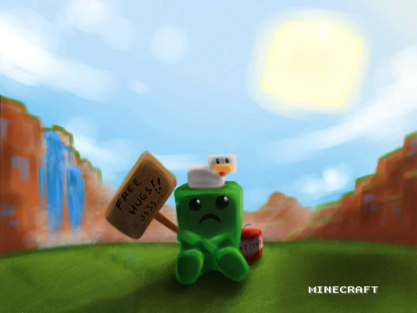 Cute Minecraft Creeper Sitting