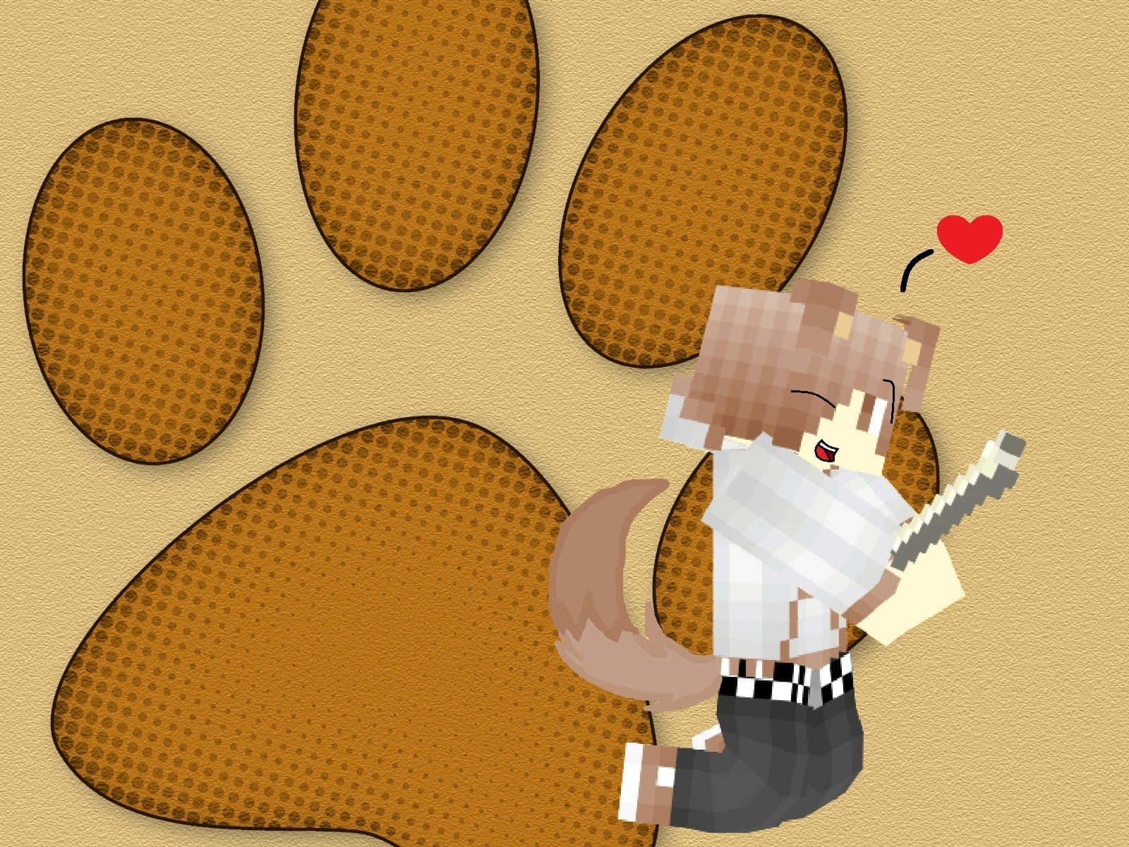 Cute Minecraft Paw Mark Background