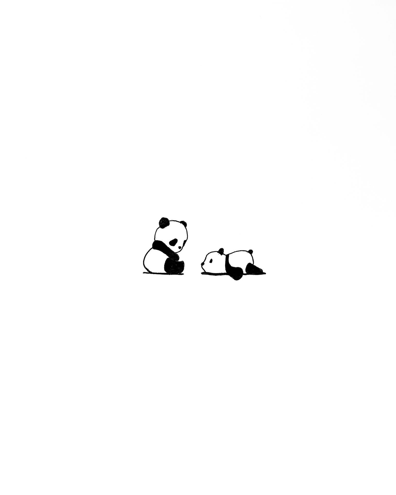 Cute Minimalist Aesthetic Panda Background