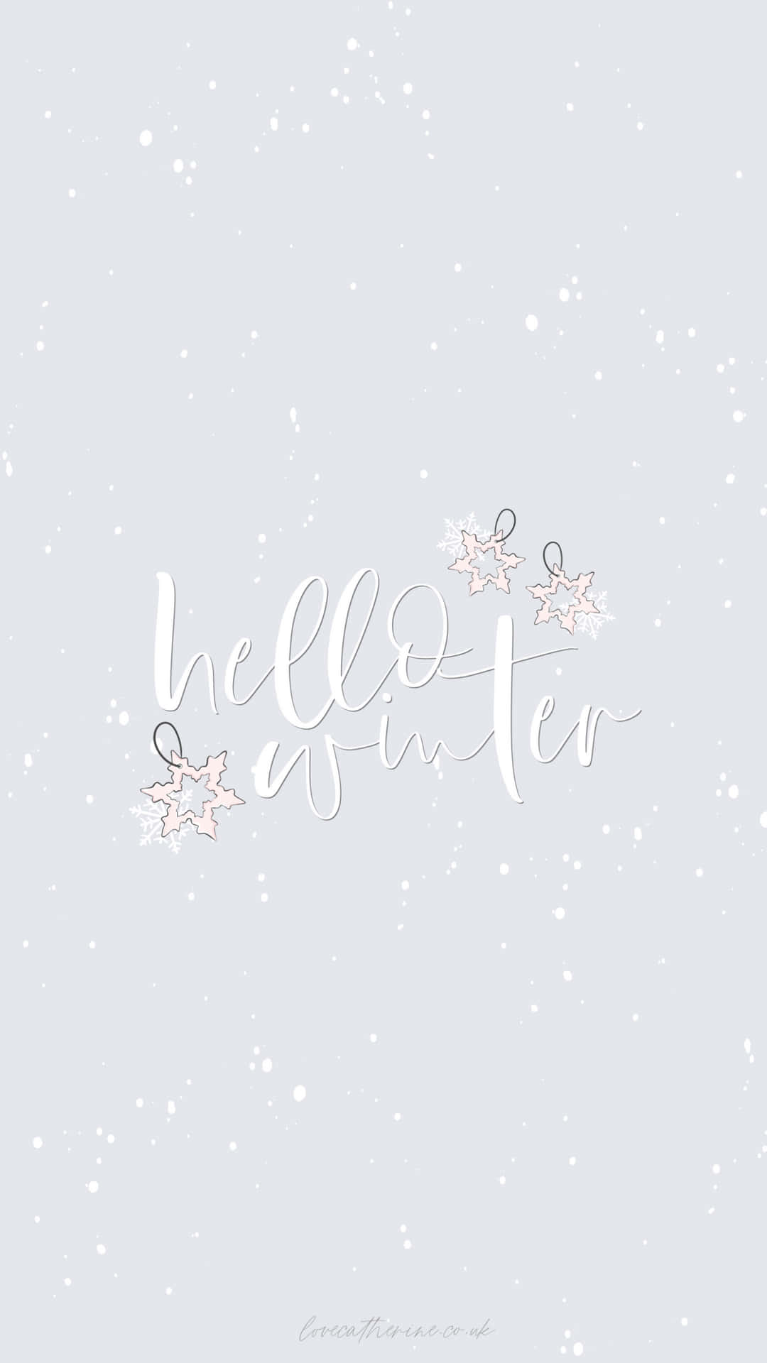 Cute Minimalist Hello Winter Phone Background