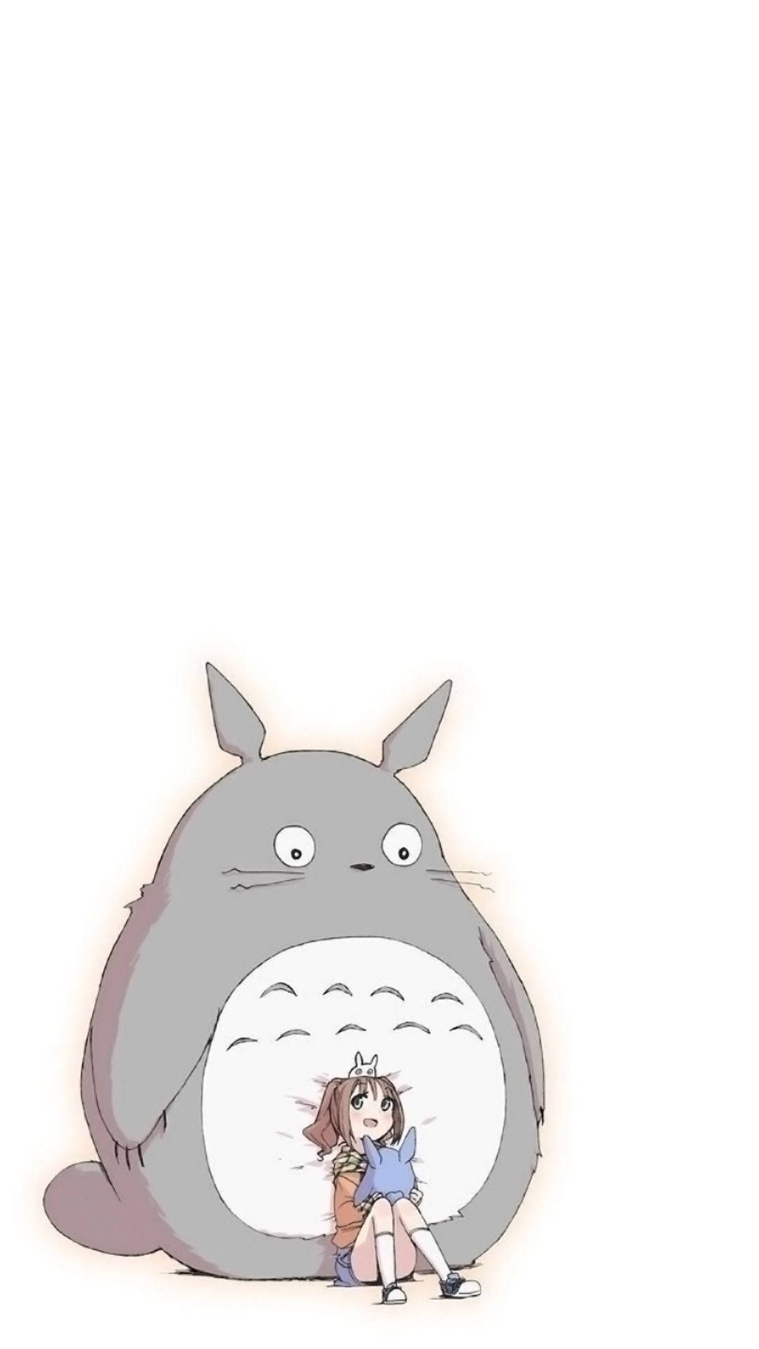 Cute Minimalist Totoro Girl Background