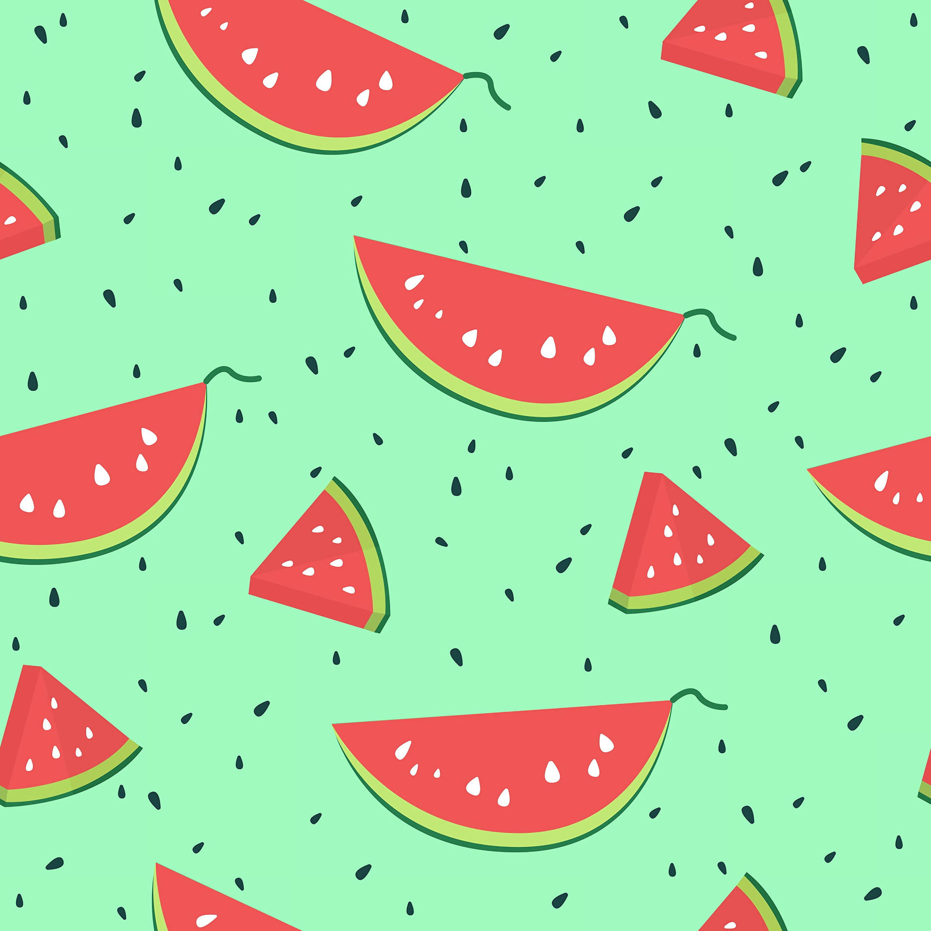 Cute Minty Watermelon Pattern Art Background