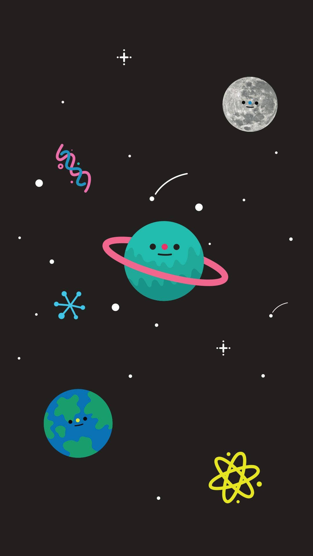 Cute Mobile Dark Galaxy Art Background