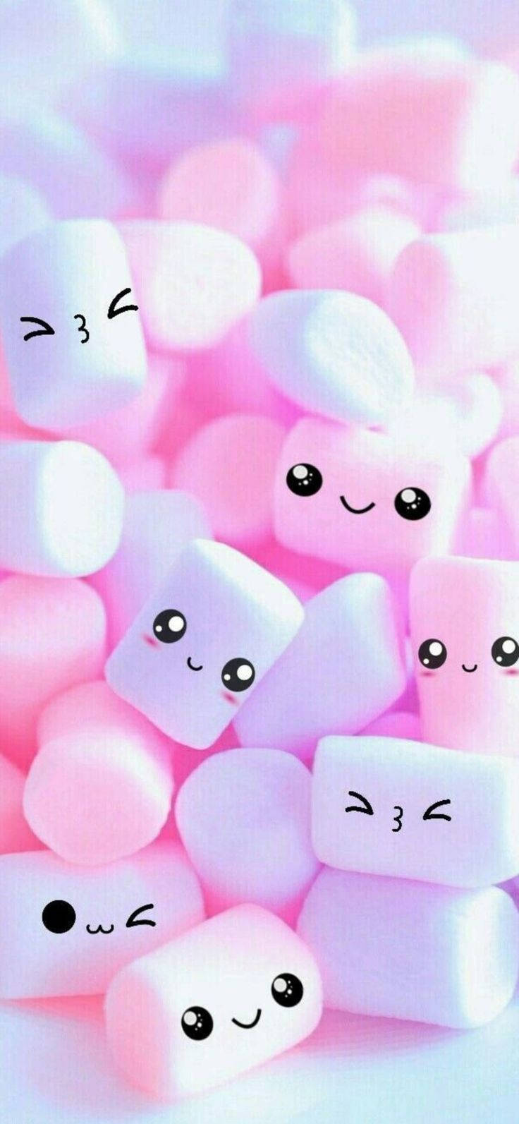 Cute Mobile Smiling Mallows Background