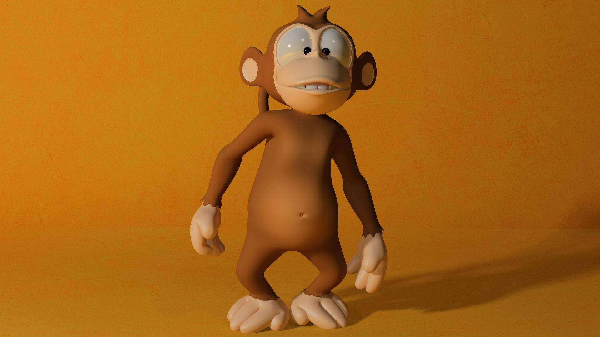 Cute Monkey 3d Art Background