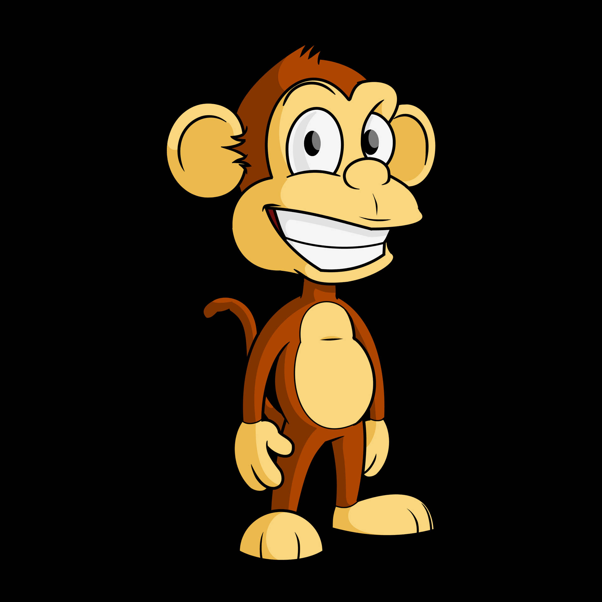 Cute Monkey Grinning Adorably Background